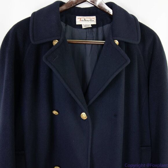 Vintage Talbots Pea Coat, USA made, wool,‎ navy blue, size 16 - Picture 10 of 16